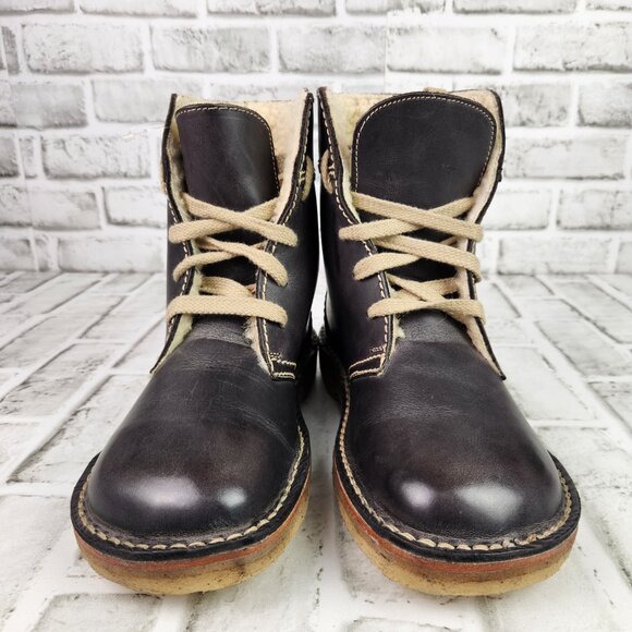 Duckfeet Odense Women's US 10 EU 41 Slate Gray Leather Wool Lined Lace-Up Boots - Picture 2 of 11